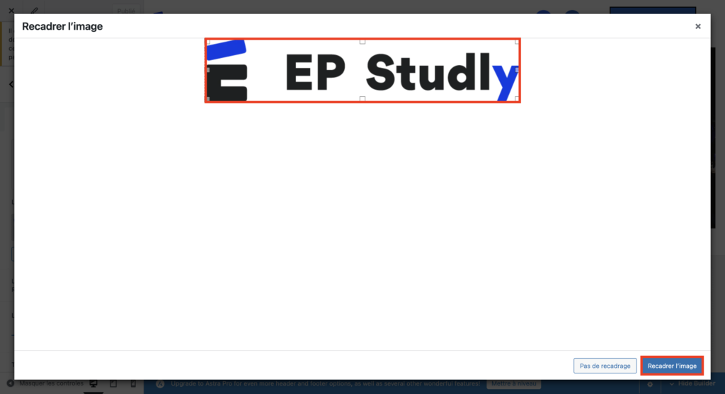 Recadrer logo WordPress