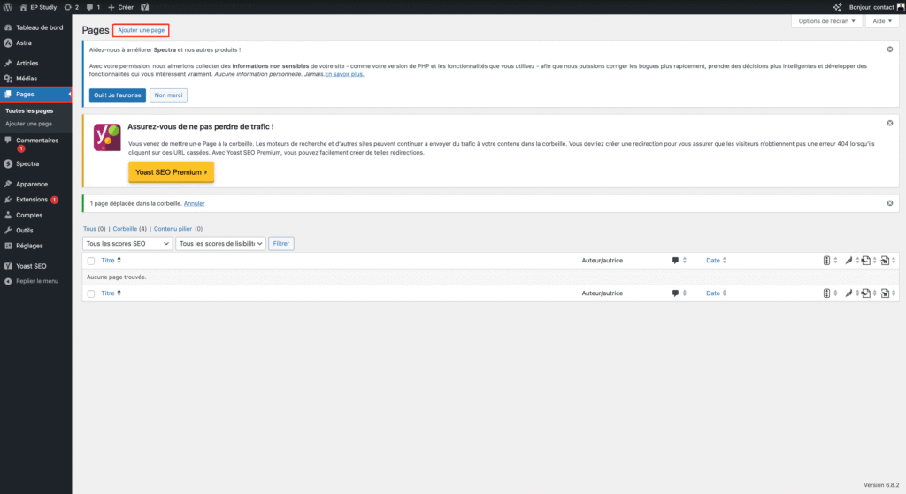 Créer une nouvelle page