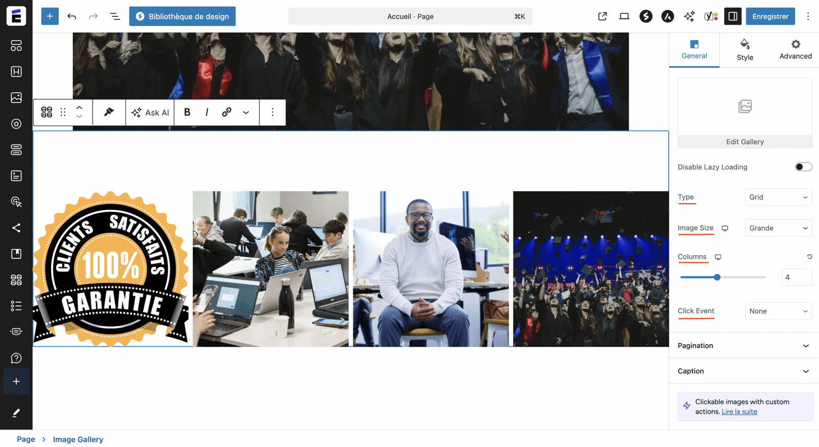 Gérer le style de votre galerie