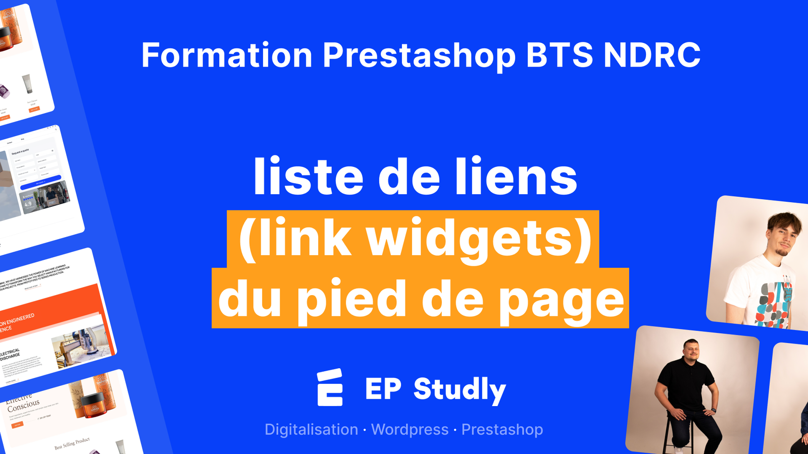 1.4 Gérer la liste de liens (link widgets) du pied de page